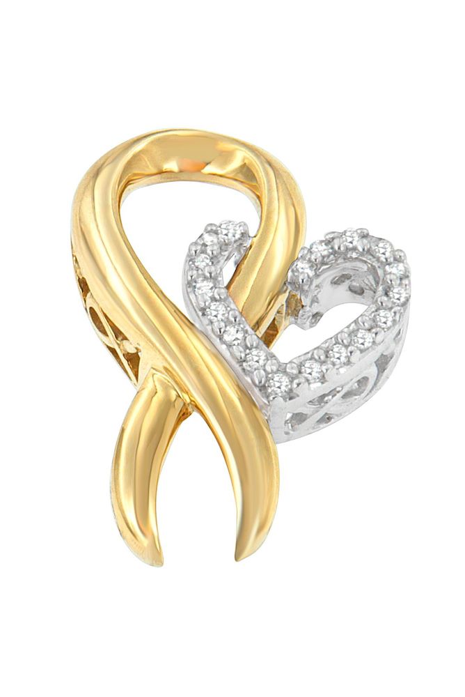 and 1/10 cttw Diamond Heart Necklace